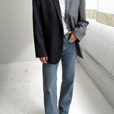 Contrasted blazer in Dark grey and grey pinstriped (Express shipping)