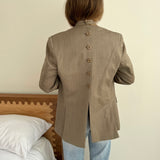 Cold beige button back blazer