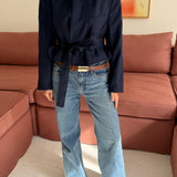 Belted blazer in Blue