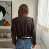 Bomber jacket in brown structured