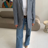 Stunning blue herringbone blazer