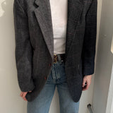 Grey tweed contrasted blazer
