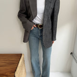 Silk grey and brown contrasted blazer