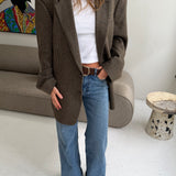 Vintage Burberry blazer in plaid with green and brown tones