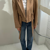 Belted blazer in camel