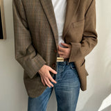 Two toned blazer in pale brown tones