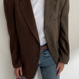 Contrasted blazer in brown tones
