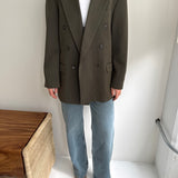 Green double breasted blazer
