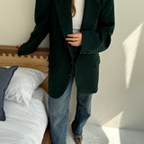 Deep green heavy wool blazer