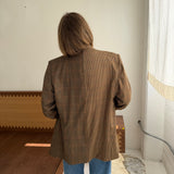 Contrasted blazer in brown houndstooth mix (Express shipping)