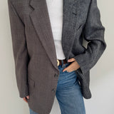 Silk grey and brown contrasted blazer