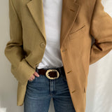 Contrasted blazer in coral tones