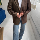 Contrasted blazer in Houndstooth brown and herringbone (Express shipping)
