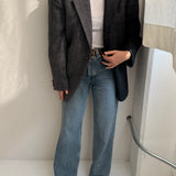 Grey tweed contrasted blazer