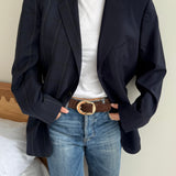 Dark blue toned contrasted blazer