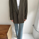 Green double breasted blazer