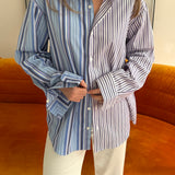 Contrasted shirt in Purple and blue