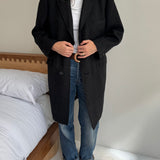 Dark grey herringbone coat in wool