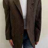 Contrasted blazer in brown and khaki tones
