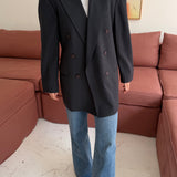 Pinstriped double-breasted Armani blazer