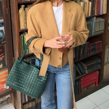 Belted blazer in camel