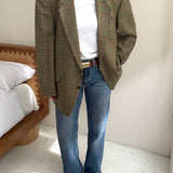 Vintage YSL blazer in green houndstooth