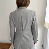 Beautiful grey herringbone blazer with stunning back details