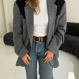 Riding jacket grey herringbone blazer