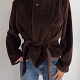 Belted blazer in Brown Corduroy