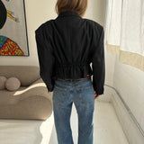 Cinched waist cropped tuxedo