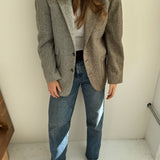 Beautiful structured herringbone and plaid blazer