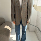 Checkered beige blazer