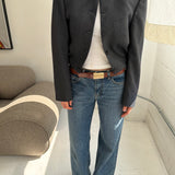 Speckered blue bomber jacket