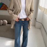 Speckered pale yellow blazer