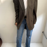 Houndstooth and plaid contrasted blazer