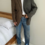 Green and brown toned contrasted blazer
