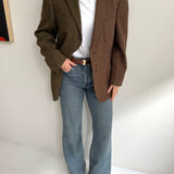 Stunning Green and brown toned tweed contrasted blazer