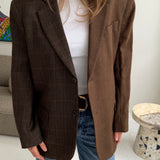 Contrasted blazer in blue solid and checkered (Express shipping)