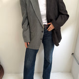 Checkered and houndstooth contrasted blazer