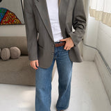 Pale green checkered blazer blazer
