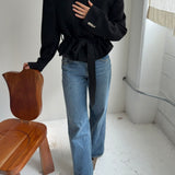 Belted blazer in Black