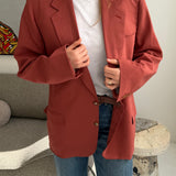 Coral button back blazer