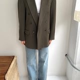 Green double breasted blazer