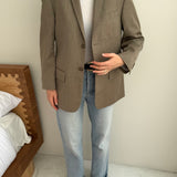 Cold beige button back blazer
