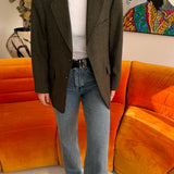 Green textured blazer