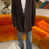 Burgundy and grey blazer