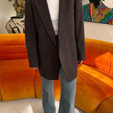 Burgundy and grey blazer