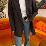 Burgundy and grey blazer