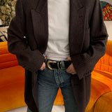 Burgundy and grey blazer