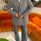 Grey double breasted blazer